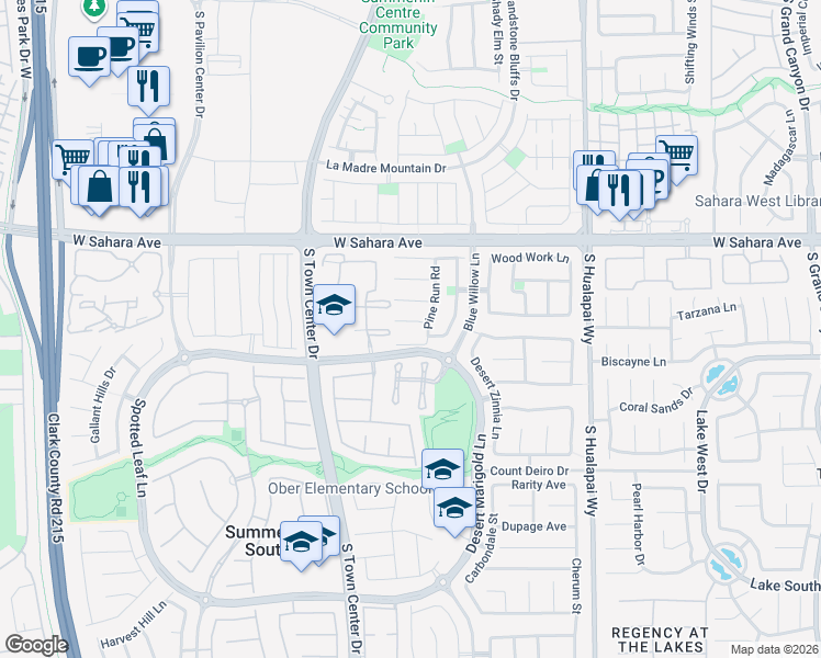 map of restaurants, bars, coffee shops, grocery stores, and more near 10558 Big Mill Drive in Las Vegas