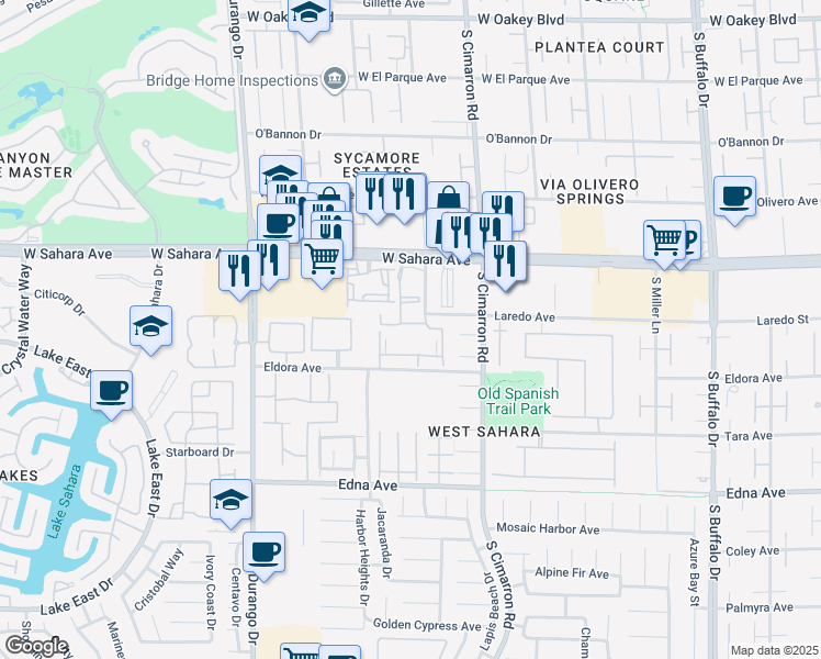 map of restaurants, bars, coffee shops, grocery stores, and more near in Spring Valley