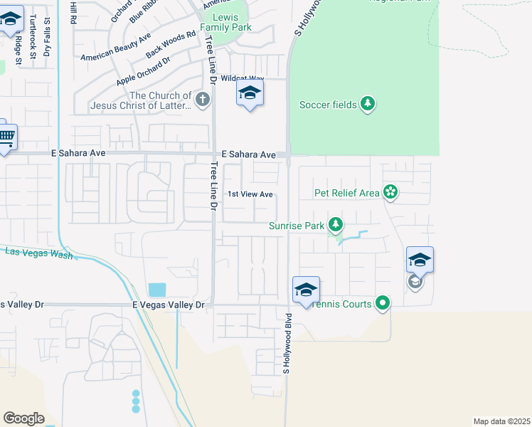map of restaurants, bars, coffee shops, grocery stores, and more near 6543 Blooming Sun Court in Las Vegas