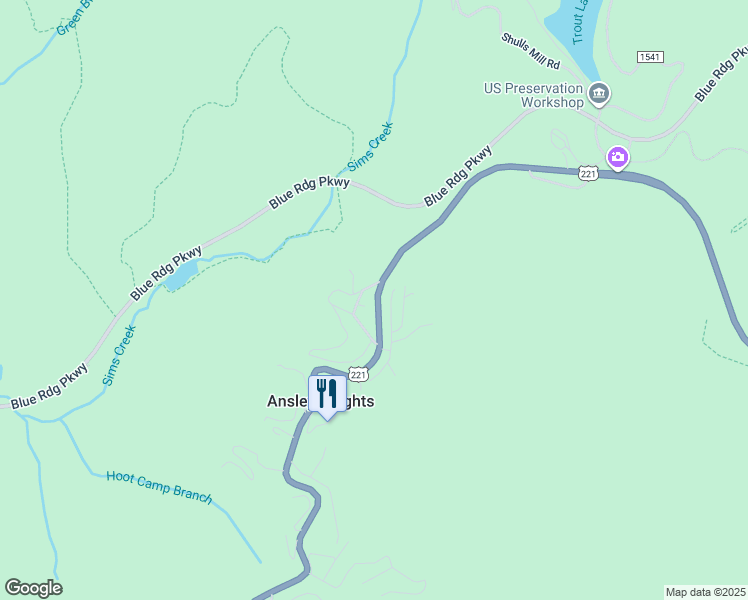 map of restaurants, bars, coffee shops, grocery stores, and more near 137 Windy Gap Road in Blowing Rock