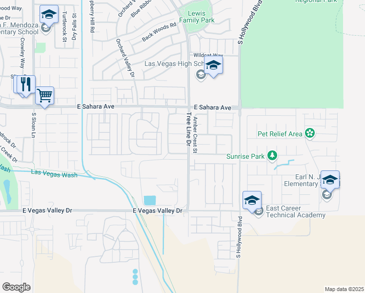 map of restaurants, bars, coffee shops, grocery stores, and more near 6377 Brianna Peak Court in Las Vegas
