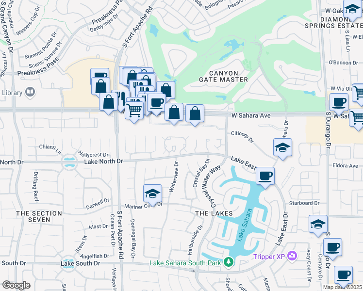 map of restaurants, bars, coffee shops, grocery stores, and more near 2761 Lodestone Drive in Las Vegas