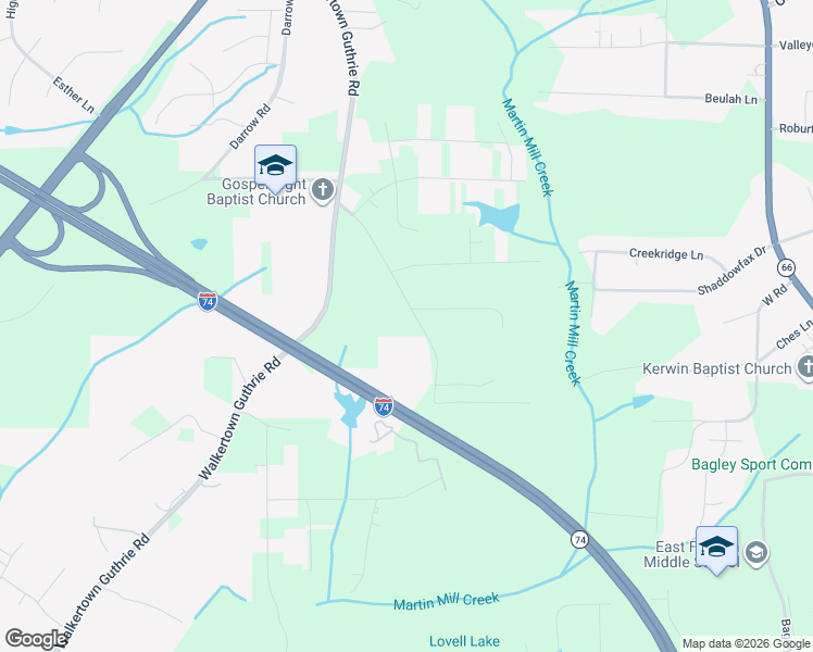 map of restaurants, bars, coffee shops, grocery stores, and more near 740 Morris Road in Winston-Salem