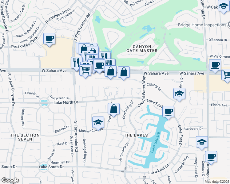map of restaurants, bars, coffee shops, grocery stores, and more near 2757 Lodestone Drive in Las Vegas