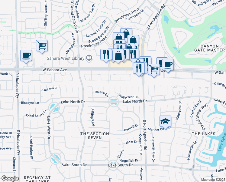map of restaurants, bars, coffee shops, grocery stores, and more near 2701 Fire Water Court in Las Vegas