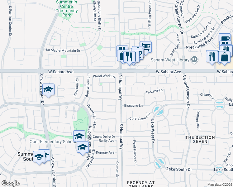 map of restaurants, bars, coffee shops, grocery stores, and more near 2654 Wind Spinner Street in Las Vegas