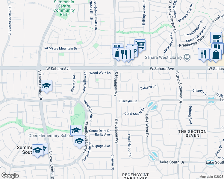 map of restaurants, bars, coffee shops, grocery stores, and more near 2654 Wind Spinner Street in Las Vegas