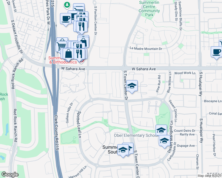 map of restaurants, bars, coffee shops, grocery stores, and more near 2626 Thornview Street in Las Vegas