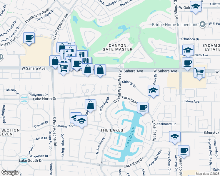 map of restaurants, bars, coffee shops, grocery stores, and more near 2705 Beaver Creek Court in Las Vegas