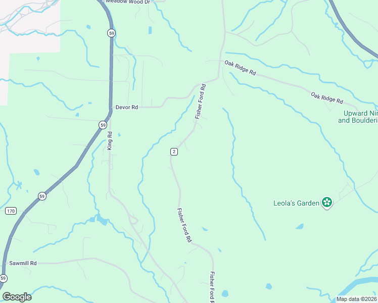 map of restaurants, bars, coffee shops, grocery stores, and more near 18596 Fisher Ford Road in Siloam Springs