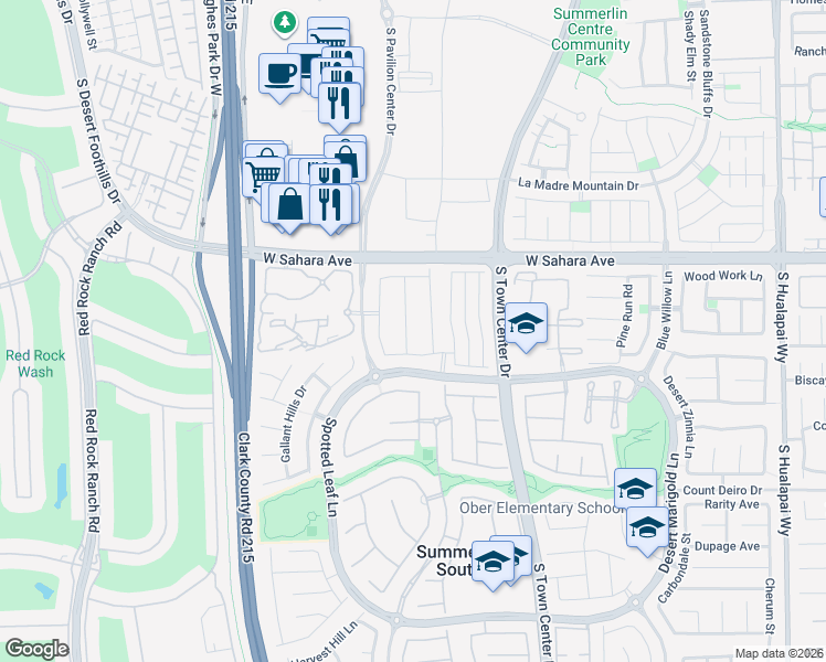 map of restaurants, bars, coffee shops, grocery stores, and more near 2625 Belgreen Street in Las Vegas