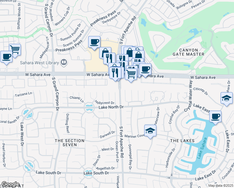 map of restaurants, bars, coffee shops, grocery stores, and more near 2712 Quail Roost Way in Las Vegas