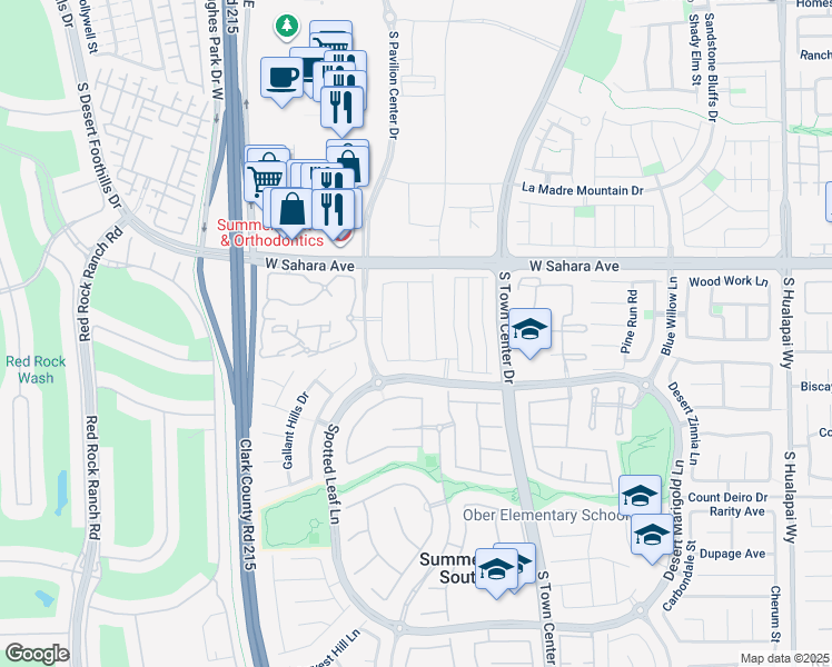 map of restaurants, bars, coffee shops, grocery stores, and more near 2625 Belgreen Street in Las Vegas