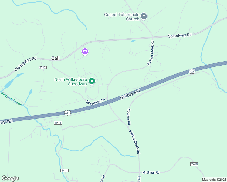 map of restaurants, bars, coffee shops, grocery stores, and more near 3381 Fishing Creek Road in Wilkesboro