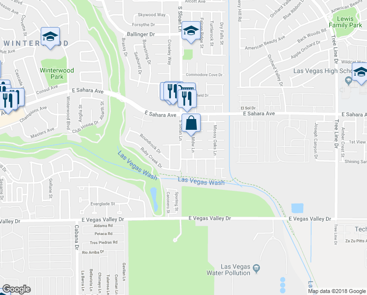 map of restaurants, bars, coffee shops, grocery stores, and more near 5816 Glory Canyon Way in Las Vegas