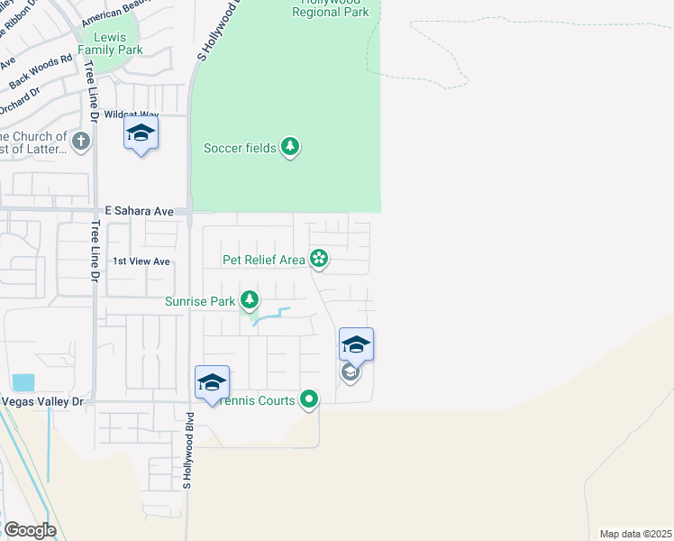 map of restaurants, bars, coffee shops, grocery stores, and more near 6906 Sunrise Crest Drive in Las Vegas