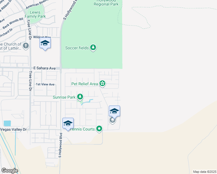 map of restaurants, bars, coffee shops, grocery stores, and more near 6906 Sunrise Crest Drive in Las Vegas