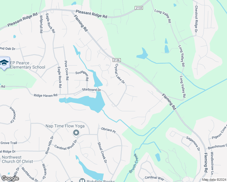 map of restaurants, bars, coffee shops, grocery stores, and more near 4405 Natural Lake Court in Greensboro