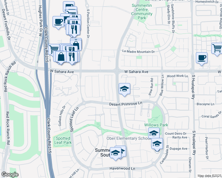 map of restaurants, bars, coffee shops, grocery stores, and more near in Las Vegas