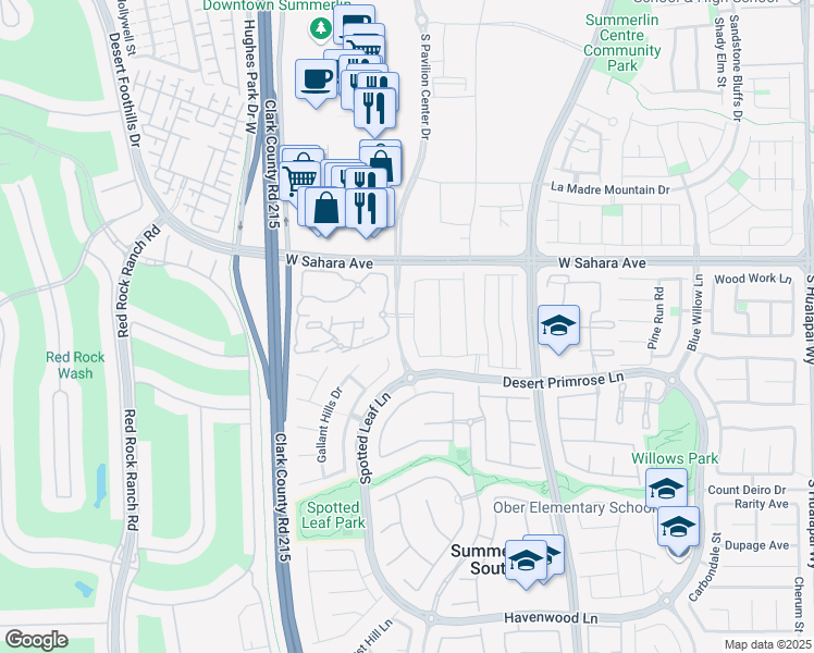 map of restaurants, bars, coffee shops, grocery stores, and more near 2647 Ivoryhill Street in Las Vegas