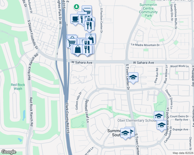 map of restaurants, bars, coffee shops, grocery stores, and more near 2647 Ivoryhill Street in Las Vegas