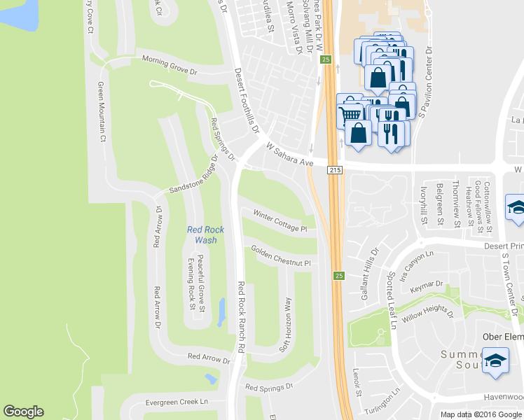 map of restaurants, bars, coffee shops, grocery stores, and more near 11350 Winter Cottage Place in Las Vegas