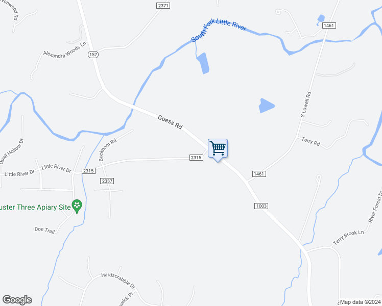 map of restaurants, bars, coffee shops, grocery stores, and more near 2414 Little River Drive in Hillsborough