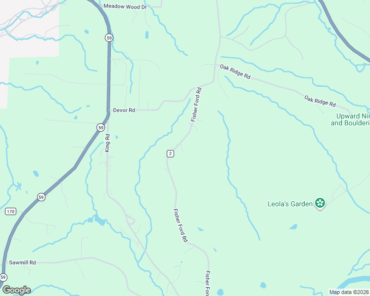 map of restaurants, bars, coffee shops, grocery stores, and more near 18596 Fisher Ford Road in Siloam Springs