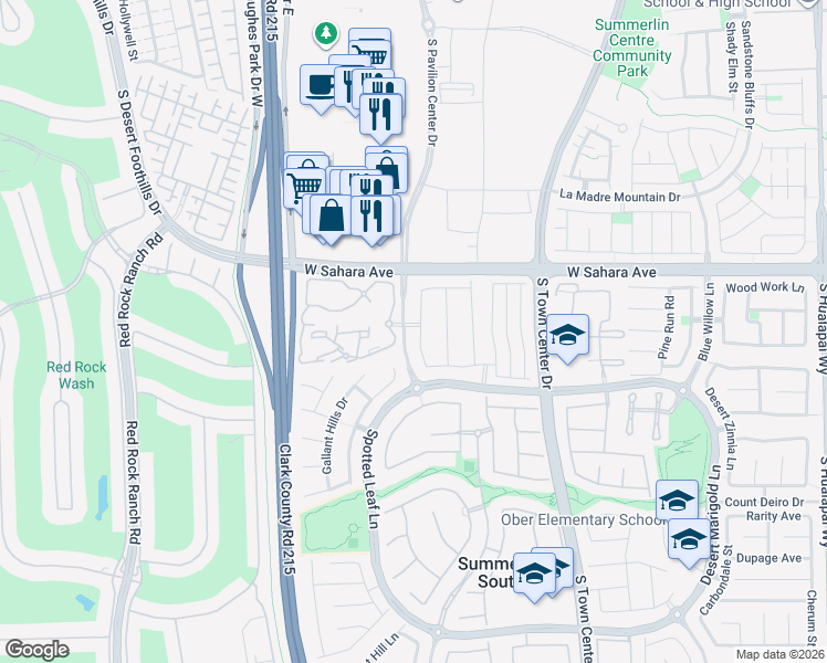 map of restaurants, bars, coffee shops, grocery stores, and more near 2631 Ivoryhill Street in Las Vegas
