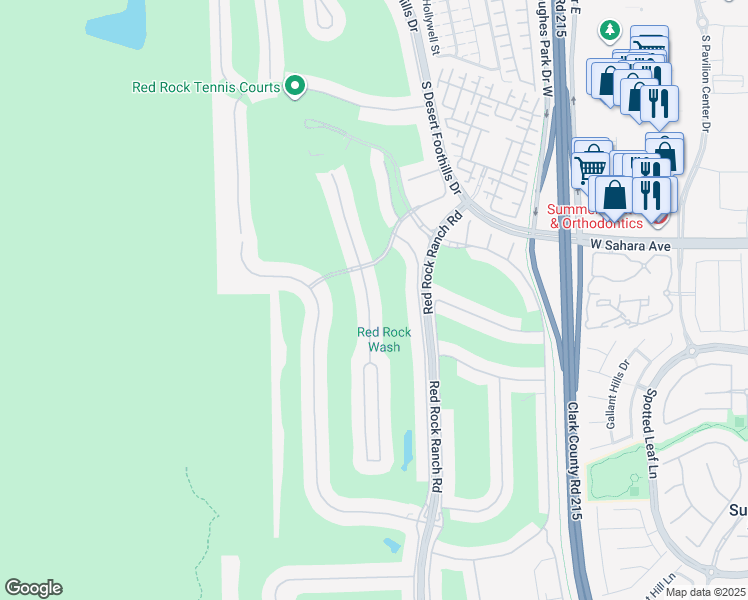 map of restaurants, bars, coffee shops, grocery stores, and more near 2620 Grassy Spring Place in Las Vegas