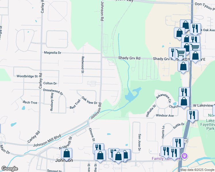 map of restaurants, bars, coffee shops, grocery stores, and more near 2005 Cypress Pl in Springdale