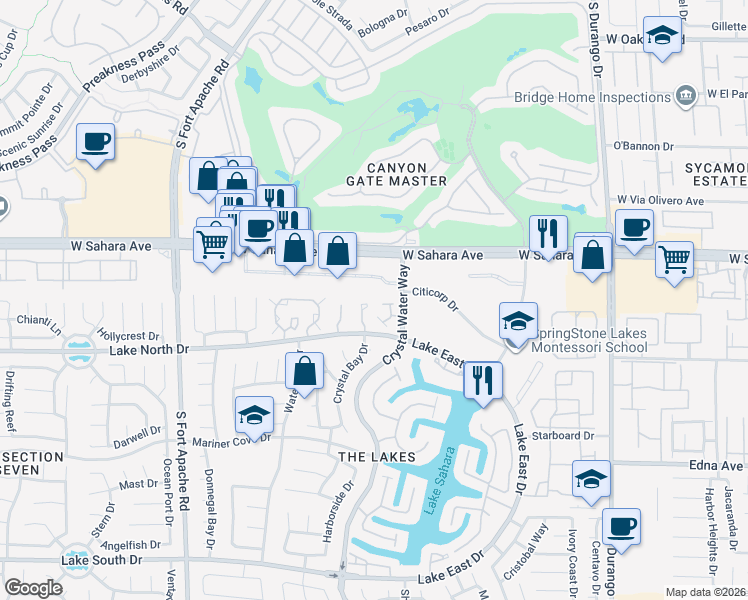 map of restaurants, bars, coffee shops, grocery stores, and more near 2704 Beaver Creek Court in Las Vegas