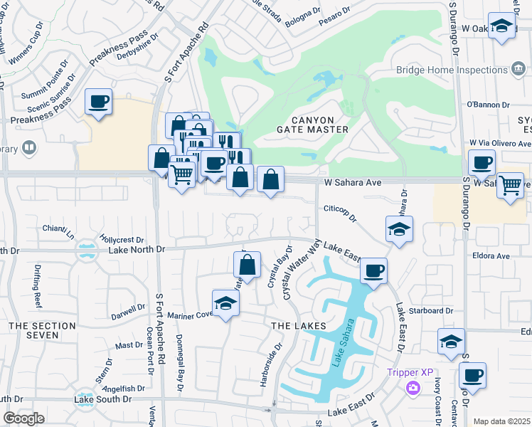 map of restaurants, bars, coffee shops, grocery stores, and more near 2701 Otter Creek Court in Las Vegas