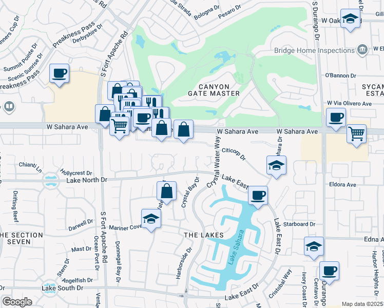 map of restaurants, bars, coffee shops, grocery stores, and more near 2705 Beaver Creek Court in Las Vegas