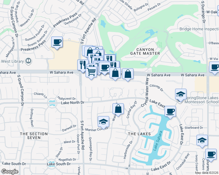 map of restaurants, bars, coffee shops, grocery stores, and more near 2701 Ferrin Road in Las Vegas