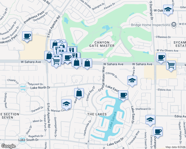 map of restaurants, bars, coffee shops, grocery stores, and more near 2701 Beaver Creek Court in Las Vegas