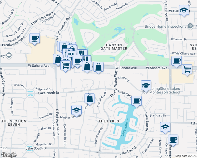 map of restaurants, bars, coffee shops, grocery stores, and more near 2705 Beaver Creek Court in Las Vegas