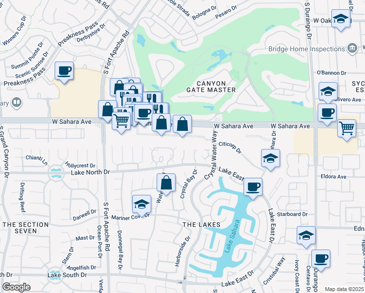 map of restaurants, bars, coffee shops, grocery stores, and more near 2700 Otter Creek Court in Las Vegas