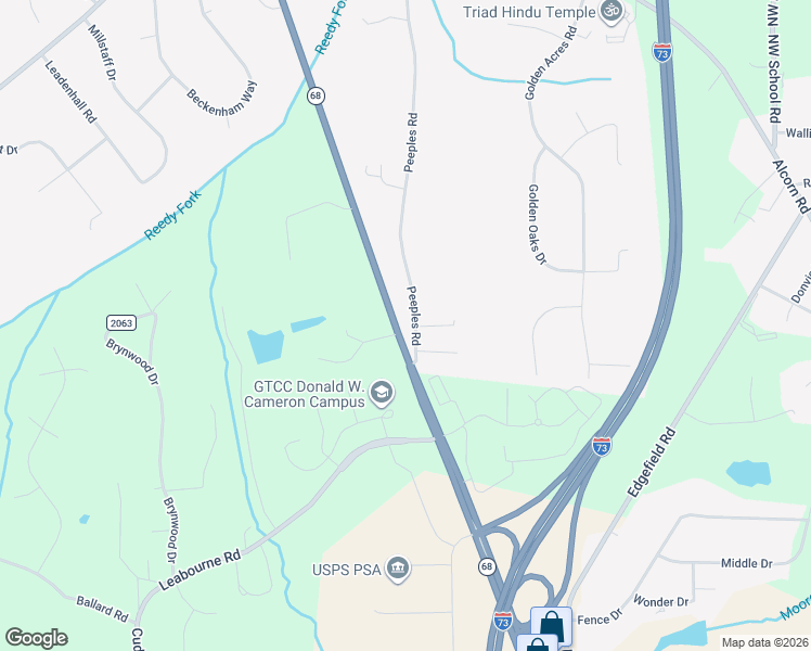 map of restaurants, bars, coffee shops, grocery stores, and more near 4501 Peeples Road in Oak Ridge