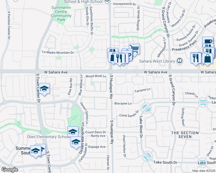 map of restaurants, bars, coffee shops, grocery stores, and more near 2654 Wind Spinner Street in Las Vegas