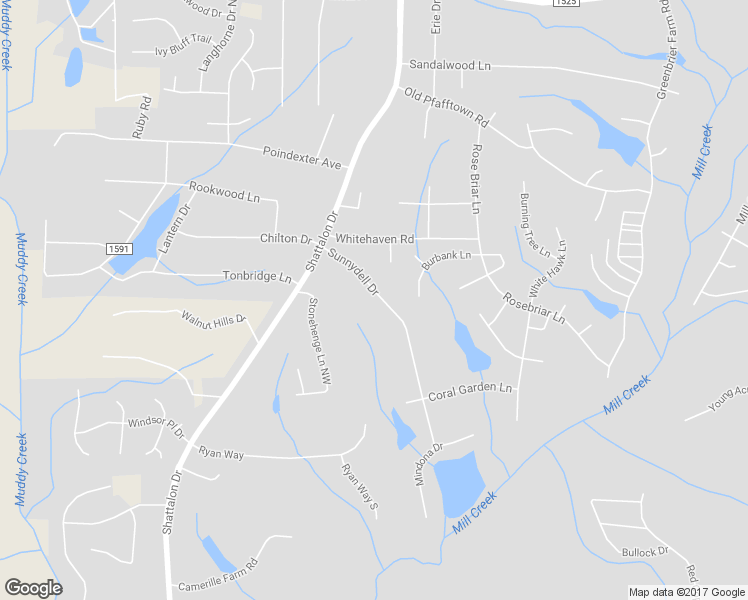 map of restaurants, bars, coffee shops, grocery stores, and more near 4272 Sunnydell Drive in Winston-Salem