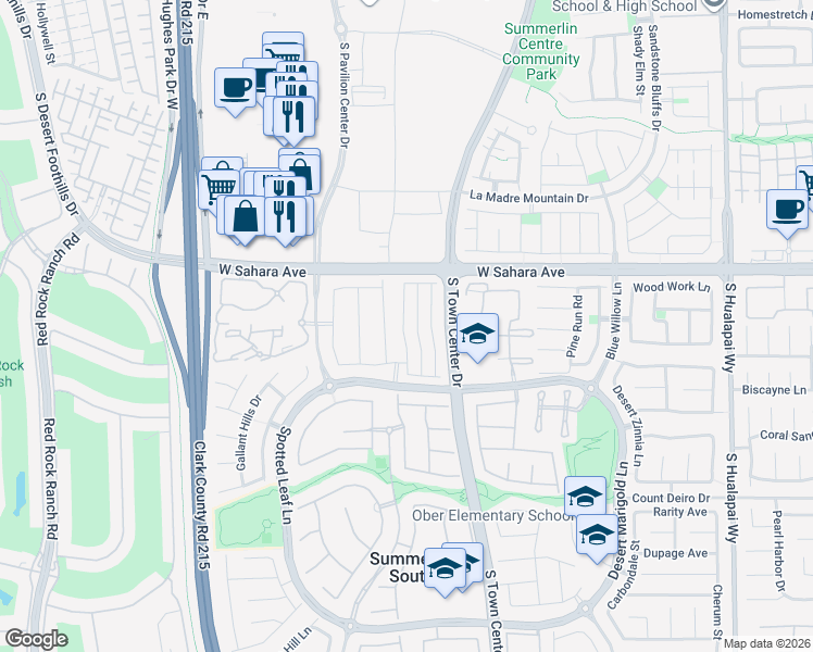 map of restaurants, bars, coffee shops, grocery stores, and more near 2665 Cottonwillow Street in Las Vegas