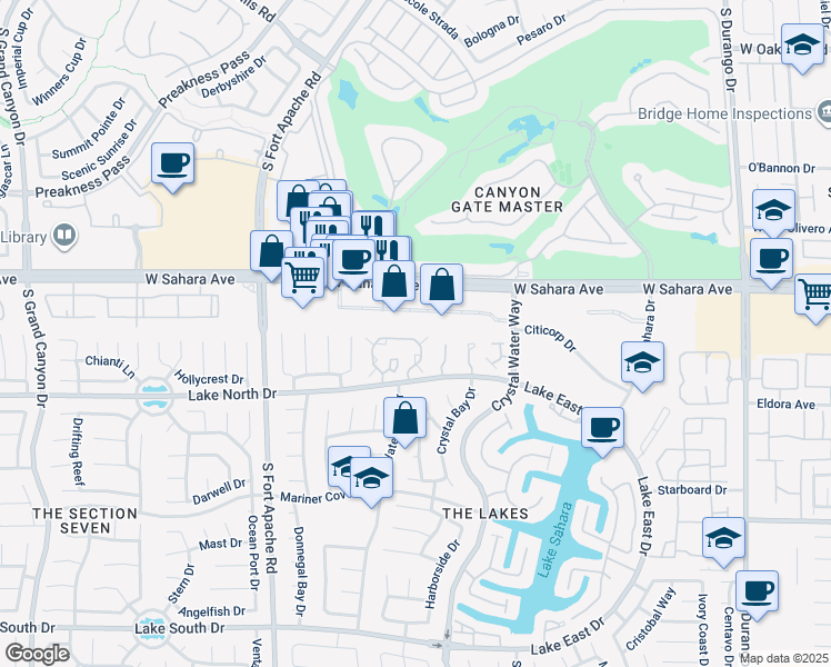 map of restaurants, bars, coffee shops, grocery stores, and more near 8900 Antioch Way in Las Vegas