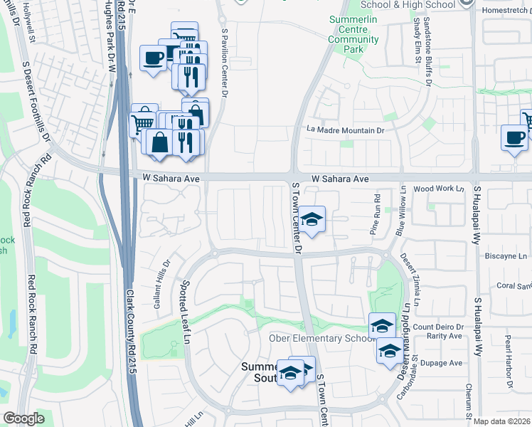 map of restaurants, bars, coffee shops, grocery stores, and more near 2665 Cottonwillow Street in Las Vegas