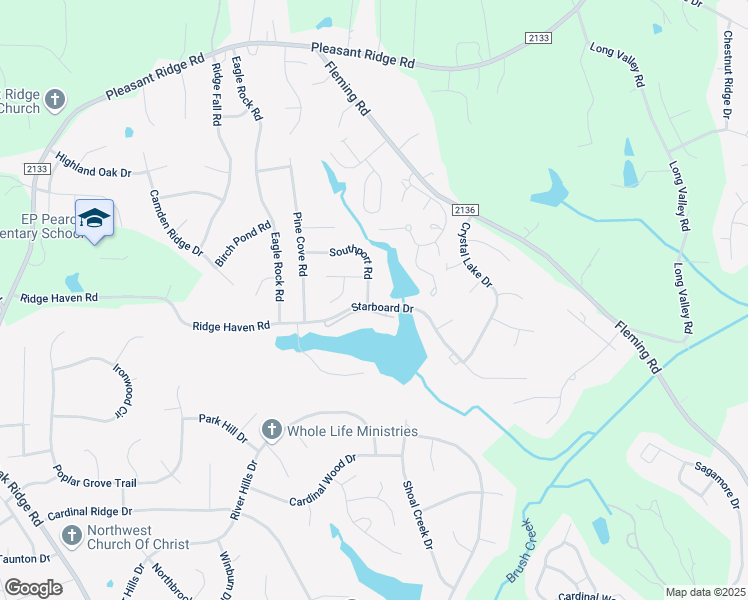 map of restaurants, bars, coffee shops, grocery stores, and more near 4400 Southport Road in Greensboro