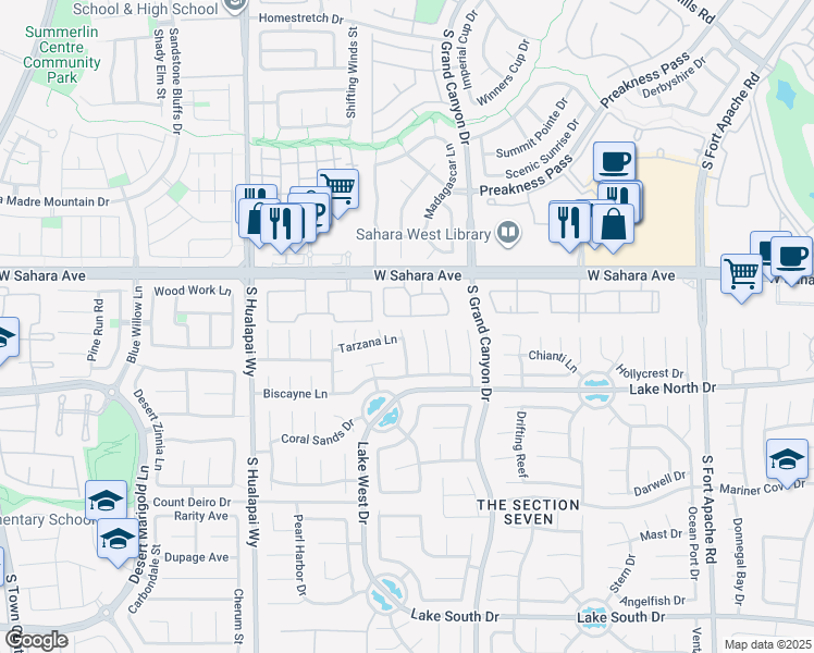 map of restaurants, bars, coffee shops, grocery stores, and more near 2704 Dune Cove Road in Las Vegas