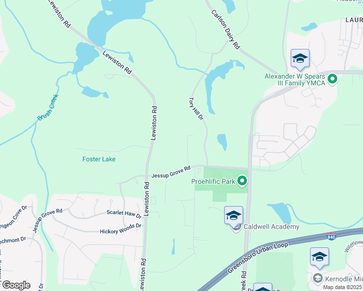 map of restaurants, bars, coffee shops, grocery stores, and more near 4713 Melissa Road in Greensboro