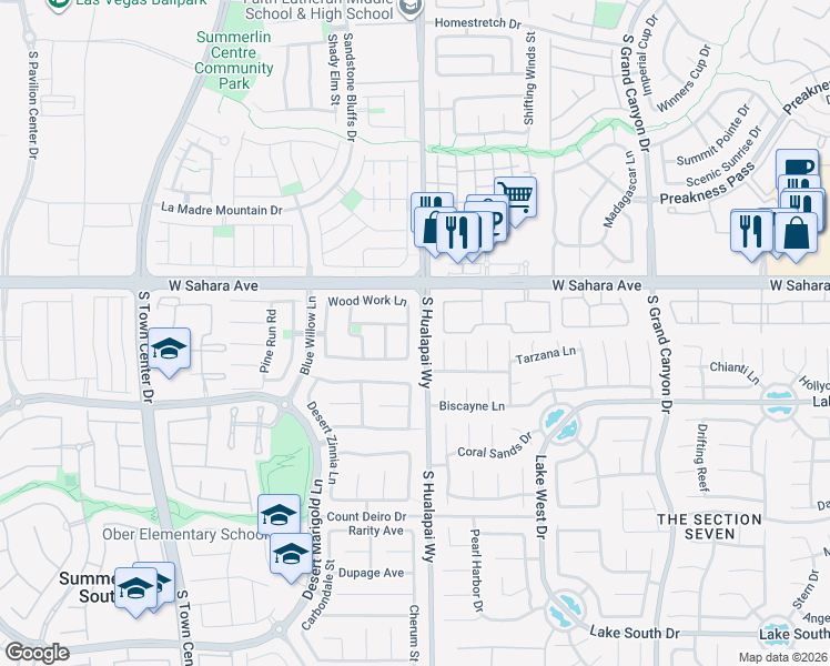 map of restaurants, bars, coffee shops, grocery stores, and more near 2630 Wind Spinner Street in Las Vegas