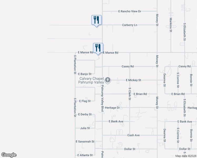 map of restaurants, bars, coffee shops, grocery stores, and more near 5240 Pahrump Valley Boulevard in Pahrump