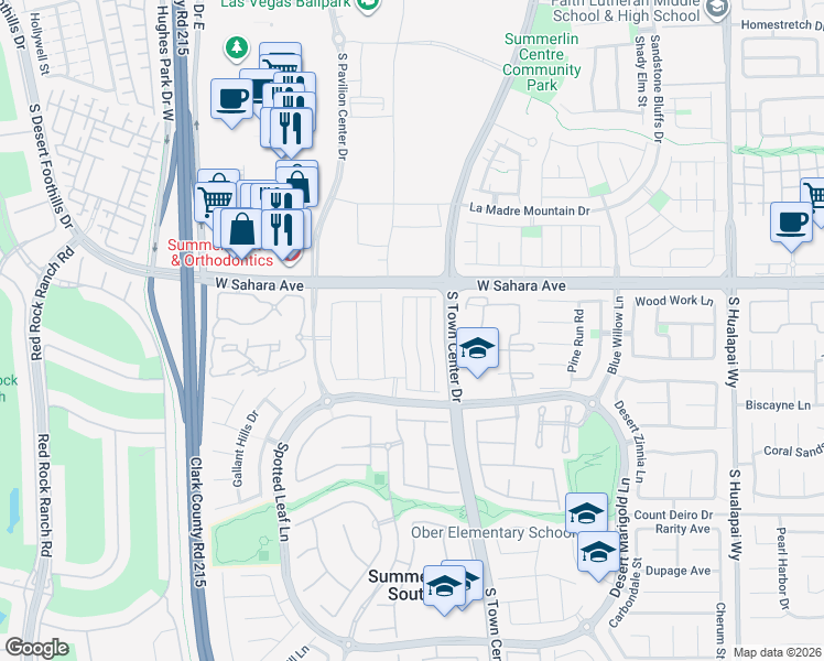 map of restaurants, bars, coffee shops, grocery stores, and more near 2665 Cottonwillow Street in Las Vegas
